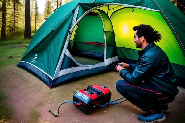 how to use car battery for camping
