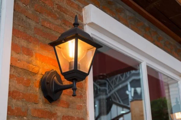 how to install outdoor light fixture on stone
