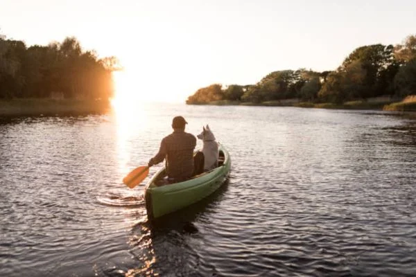 How big of a canoe for person and dog