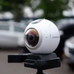 How does a 360 camera work on a motorcycle