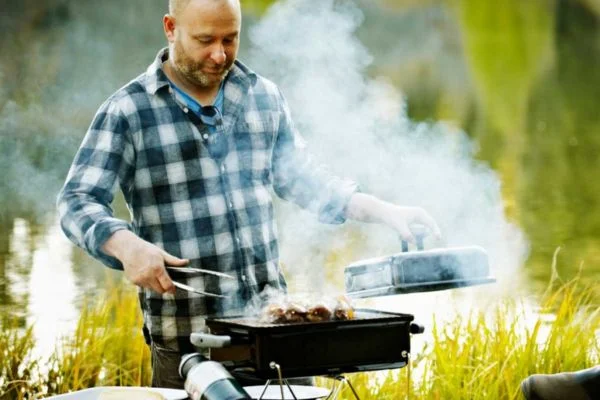 what portable grill can be direct hock up to RV